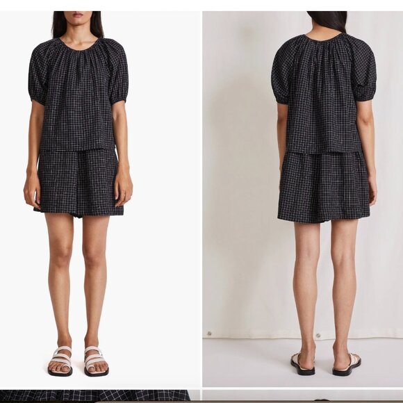 Apiece Apart Small La Loma Check Organic Cotton Romper - Picture 1 of 10